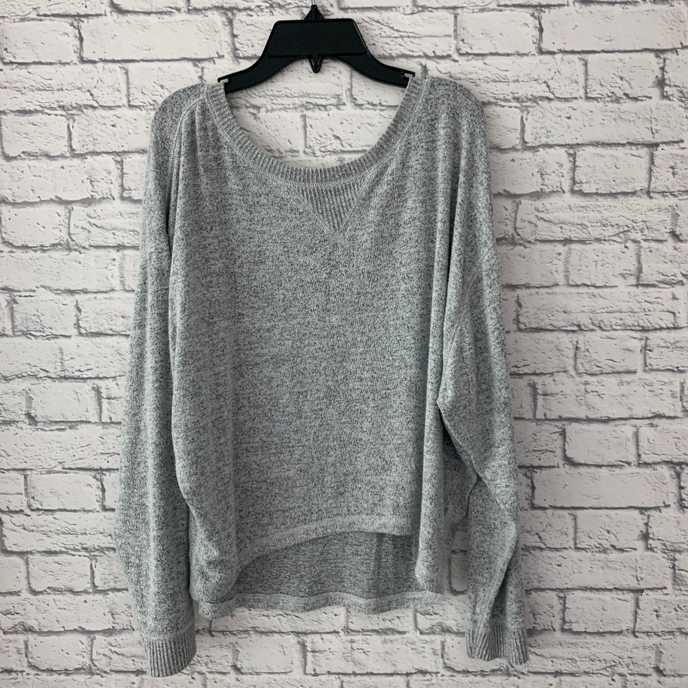 Abercrombie and Fitch Grey Off the Shoulder Sweate